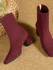 Kerstin | Moderne Und Elegante Stricker-Stiefeletten – Rot