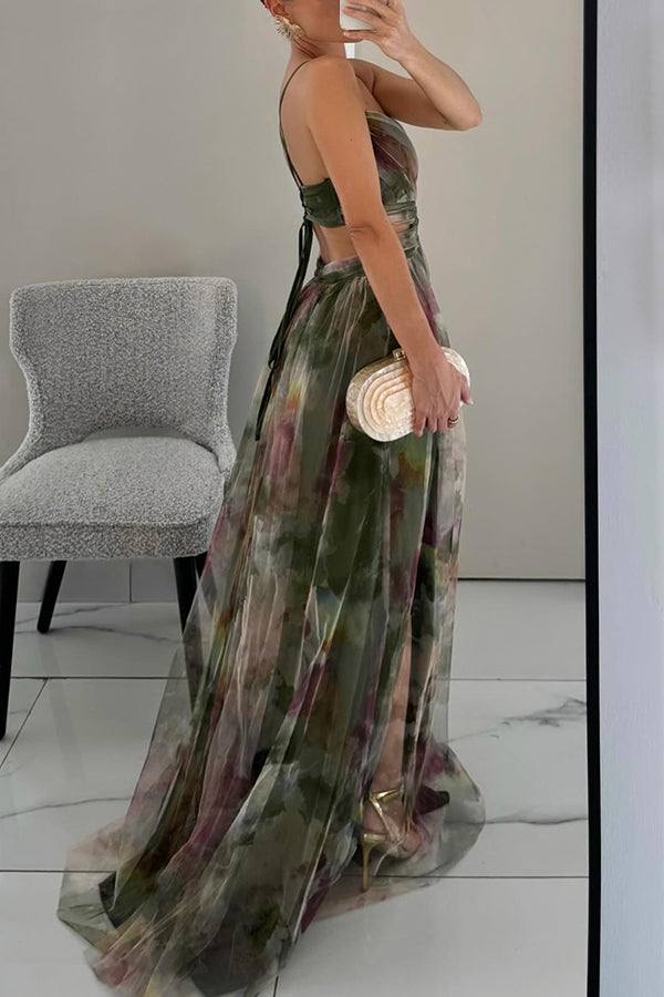 Elegantes Damen Maxikleid mit V-Ausschnitt – Ideal für Hochzeitsgäste
