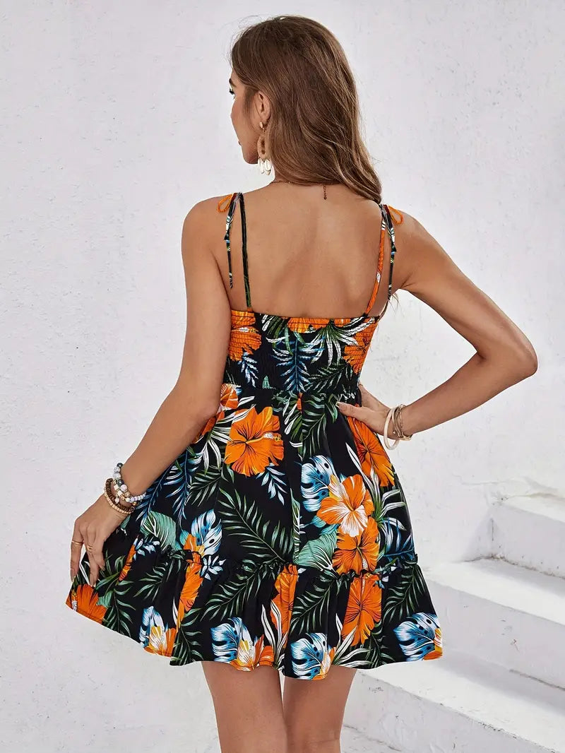 Adamie – Minikleid mit tropischem Print