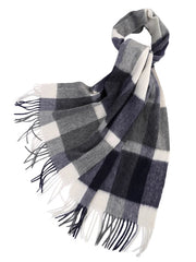 Luxus-Wollschal | warmer langer Schal – Blau grau