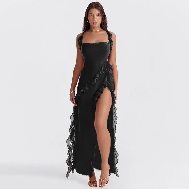 Tezari – Elegantes Maxikleid mit Rüschenbesatz