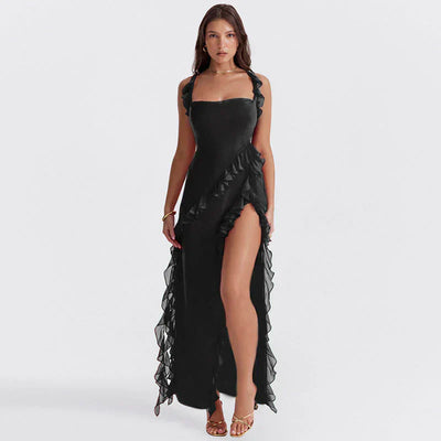 Tezari – Elegantes Maxikleid mit Rüschenbesatz