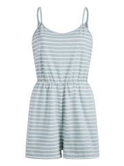 Damen stylischer Jumpsuit mit verstellbaren Trägern und Gummizug in der Taille Drune – Hellblau