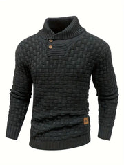 Nevan - Strukturierter Strickpullover – Schwarz