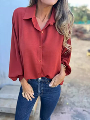 Julia | Edle Oversize Bluse Damen – Rot