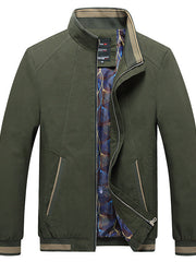 Herren Langarmjacke mit Taschen – Olivgrün (Militärgrün)