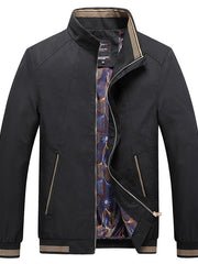 Herren Langarmjacke mit Taschen – Schwarz
