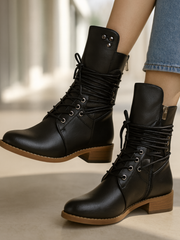 Shanaia | Damen-Stiefeletten mit Schnürung – schwarz