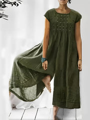 Claudia - Stilvoller kurzärmeliger Jumpsuit für Damen – Grün