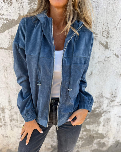 Danna | Cordjacke mit Kapuze und Reißverschluss