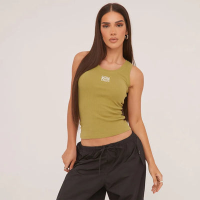 Mireya – Tanktop aus geripptem Baumwollstrick