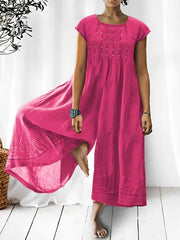 Claudia - Stilvoller kurzärmeliger Jumpsuit für Damen – Rosa 2