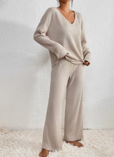 Daphne – stilvolles zweiteiliges Set mit geripptem design für damen