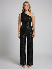 Moderner Pailletten Jumpsuit Damen Avellé – S