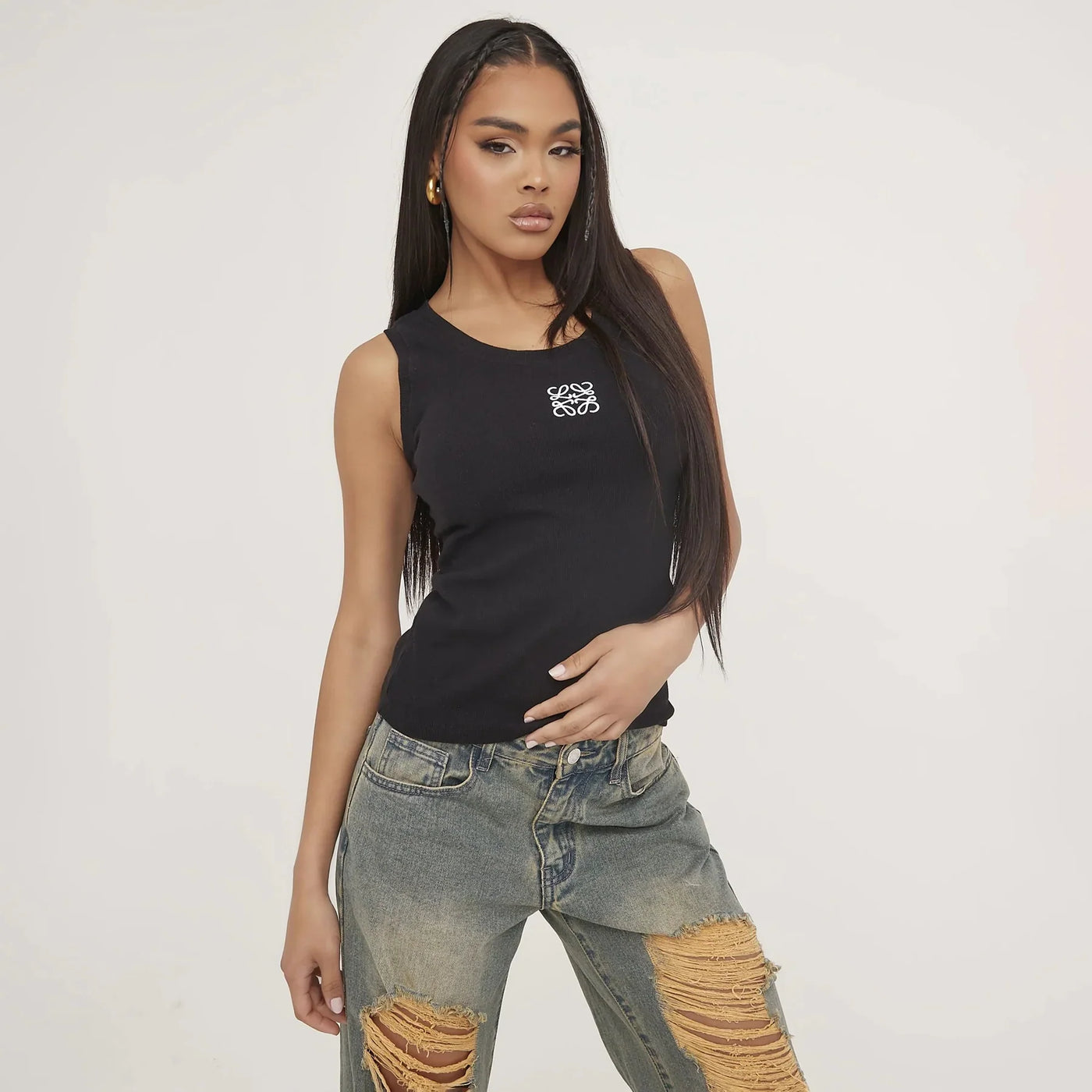 Mireya – Tanktop aus geripptem Baumwollstrick