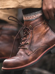 Friedrich | Herren Lässige Schnürstiefeletten bis zum Knöchel – Braun