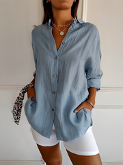 Shanelle - Stilvolle Sommerbluse für Damen – Hellblau