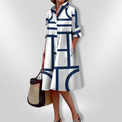 | Geometrisches Muster Midi Kleid