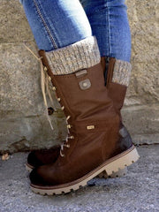 Stilvolle Hohe Damen Winterstiefel - Nora – Braun
