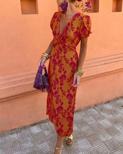 Abriella – Kleid mit lebendigem Blumendruck