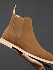 Hohe Herrenstiefel aus Wildleder – Hellbraun