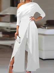 Carla - Stilvoller, locker sitzender Jumpsuit für Damen – Weiß