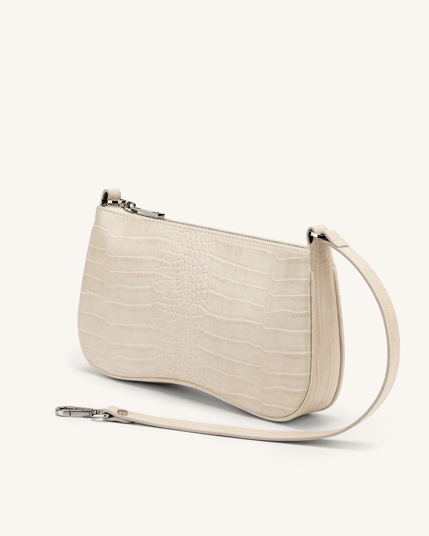 Vegane Schultertasche in Krokodiloptik