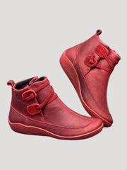 Jasmin | Damen Frühjahrs Lässige Knöchelriemen Stiefel – Rot