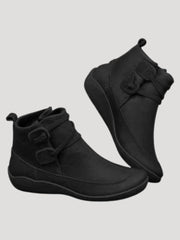 Jasmin | Damen Frühjahrs Lässige Knöchelriemen Stiefel – Schwarz