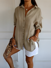 Shanelle - Stilvolle Sommerbluse für Damen – Khaki