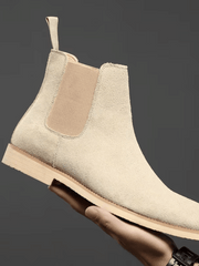 Hohe Herrenstiefel aus Wildleder – Beige