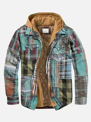 Elvorn - Taillierte Patchwork-Jacke – Mintgrün