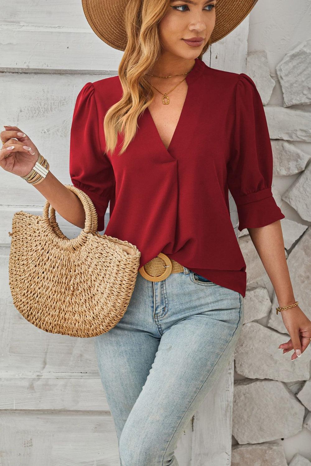 Zeline – Bezaubernde Bluse mit Puffärmeln