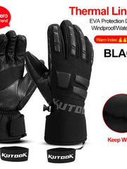 Herren Thermo-Fäustlinge für Wintersportler – Schwarze 5 Finger