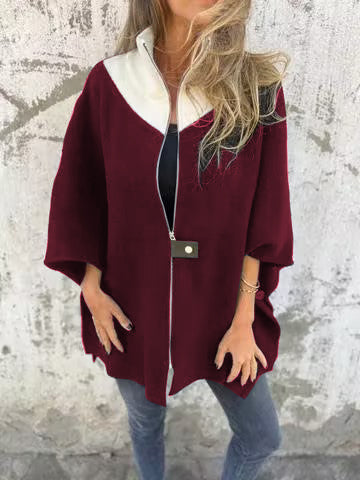Lässige Jacke mit Stehkragen und Reißverschluss
