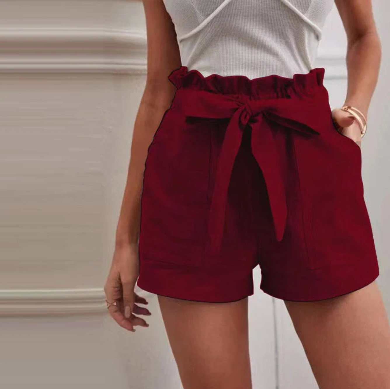 Aurelith – Elegante Rüschen-Shorts mit hoher Taille