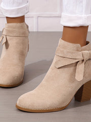 Lea | Elegante Und Moderne Stiefeletten Mit Schleifen-Detail – Beige