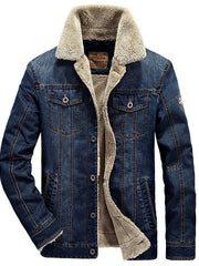 Herrenjacke mit Knöpfen und Seitentaschen – Dunkelblau