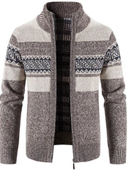 Lucas | Moderne und Warme Herren Pullover Jacke – Braun