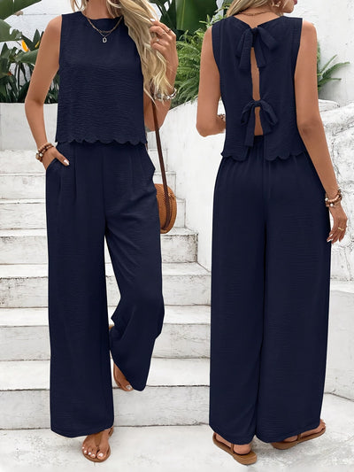 Zweiteiliges Set mit Bindeband in der Taille für Damen
