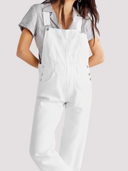 Sophie - Lässiger, locker sitzender Jeans-Jumpsuit für Damen – Weiß