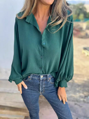 Julia | Edle Oversize Bluse Damen – Grün