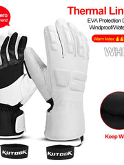 Herren Thermo-Fäustlinge für Wintersportler – Weiße 5 Finger