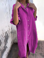 Valerie – Lässiges Damen Hemdblusenkleid – Lila