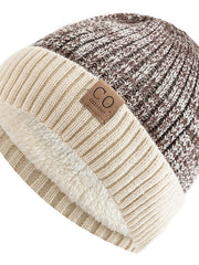 Vintage Vibe Mütze | Retro gefütterte Wintermütze mit lässigem Strickdesign – Beige