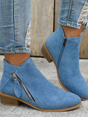 Mia - Stiefel mit Reißverschluss – Blau