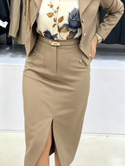 Xavina - Tailliertes Kostüm – Beige