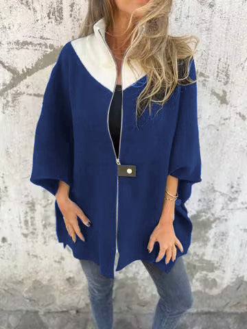 Lässige Jacke mit Stehkragen und Reißverschluss