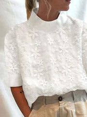 Julia – Elegante Damen Spitzenbluse – White
