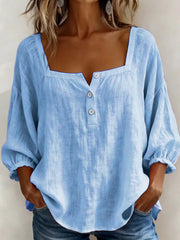 Karla | Stilvolle Damenbluse im Casual Look – Blau